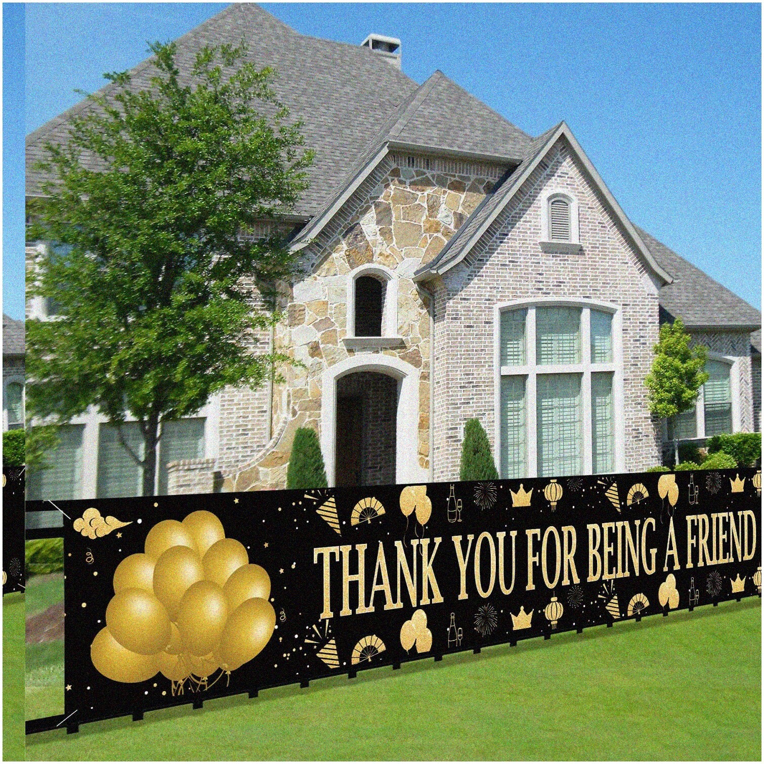 Large Thank You Friendship Banner 20×118 inches Polyester
