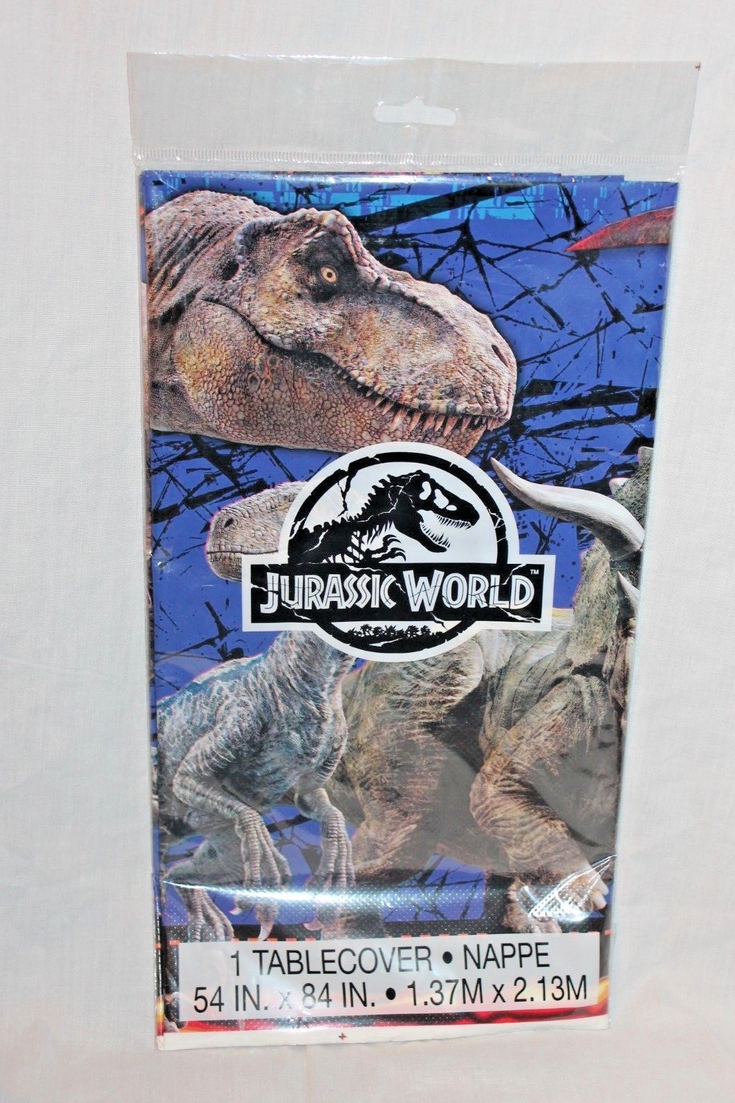 NEW IN PACKAGE JURASSIC WORLD PLASTIC TABLECOVER 54″ X 84″ PARTY SUPPLIES