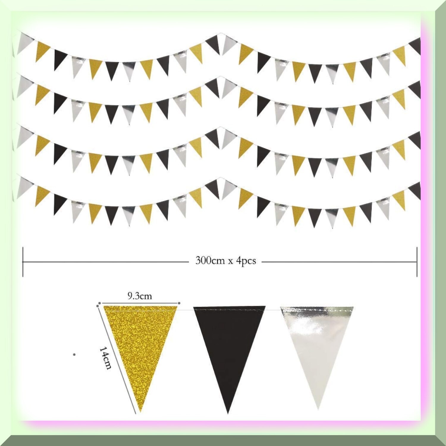 Shimmering Triangle Banner Set for Celebrations