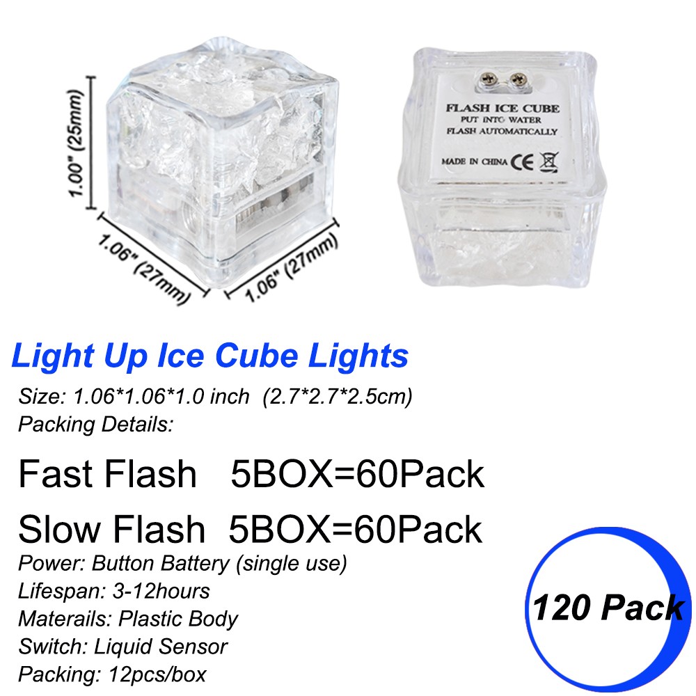 Party Supplies Xmas Decor LED Ice Cube Lights Fast and Slow Flash Mix Packaging