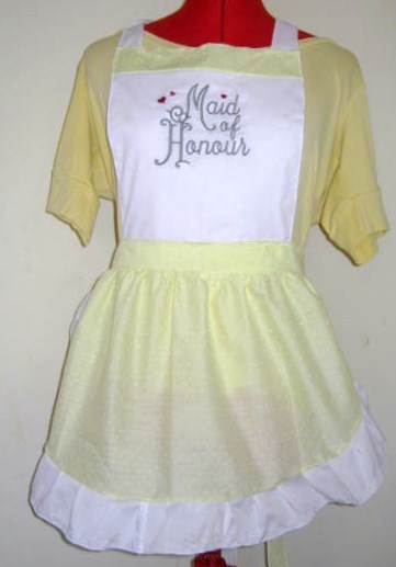 BRIDAL PARTY APRON WITH LACE FRILL for Showers/Kitchen Tea M2O Fit all sizes