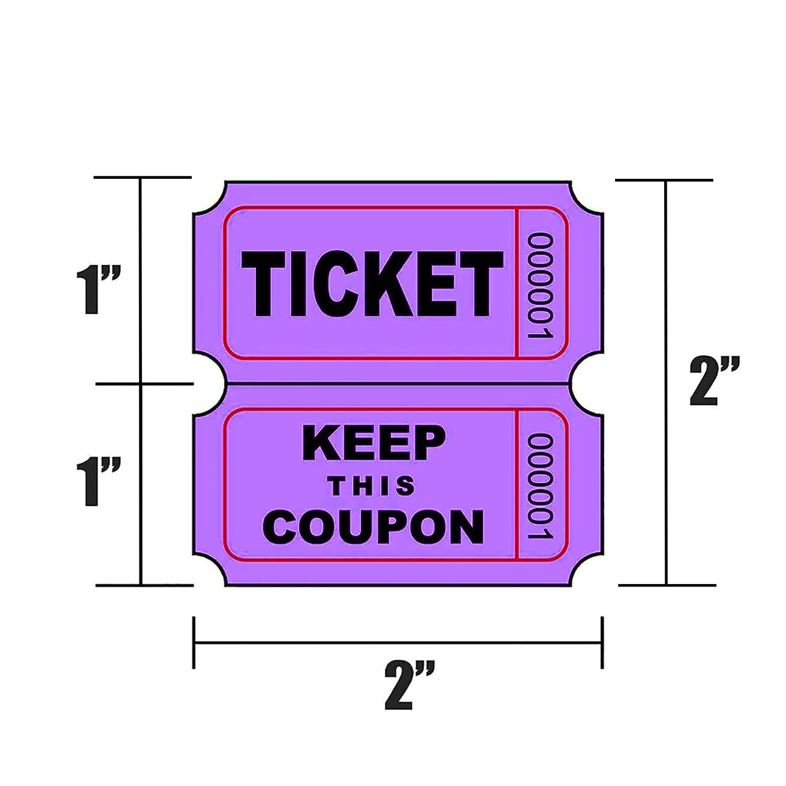 2000 Double Roll Raffle Tickets – 8 Color Set, 50/50 Event Fundraising Supplies