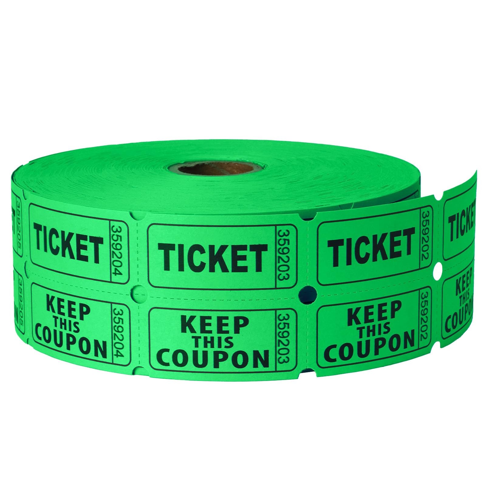 Raffle Tickets Double Roll 50/50 Event Carnival Green Numbered 2200 PCS Kit