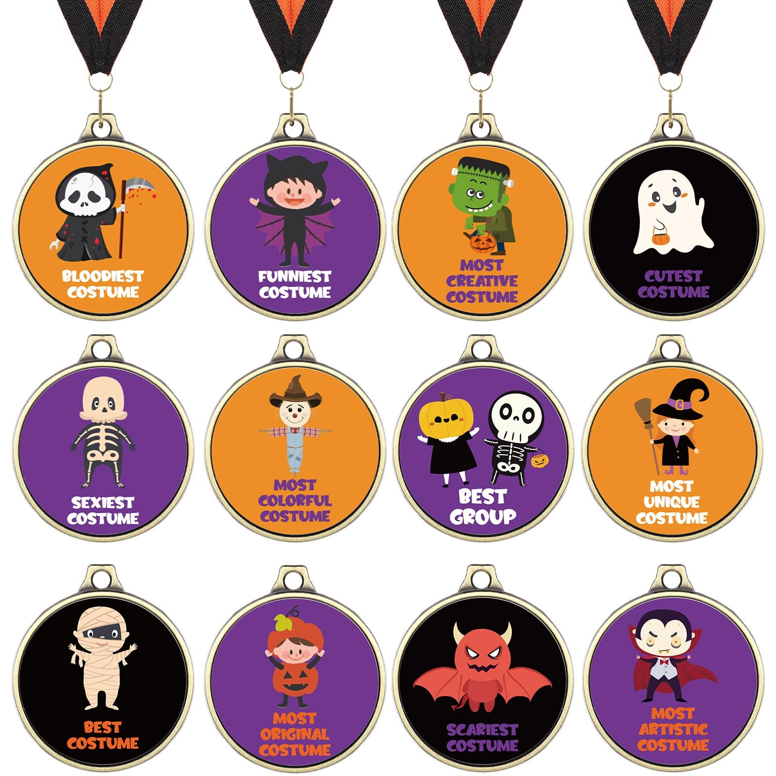 Sasylvia 12 Pcs Halloween Costume Contest Award Medals Contest…