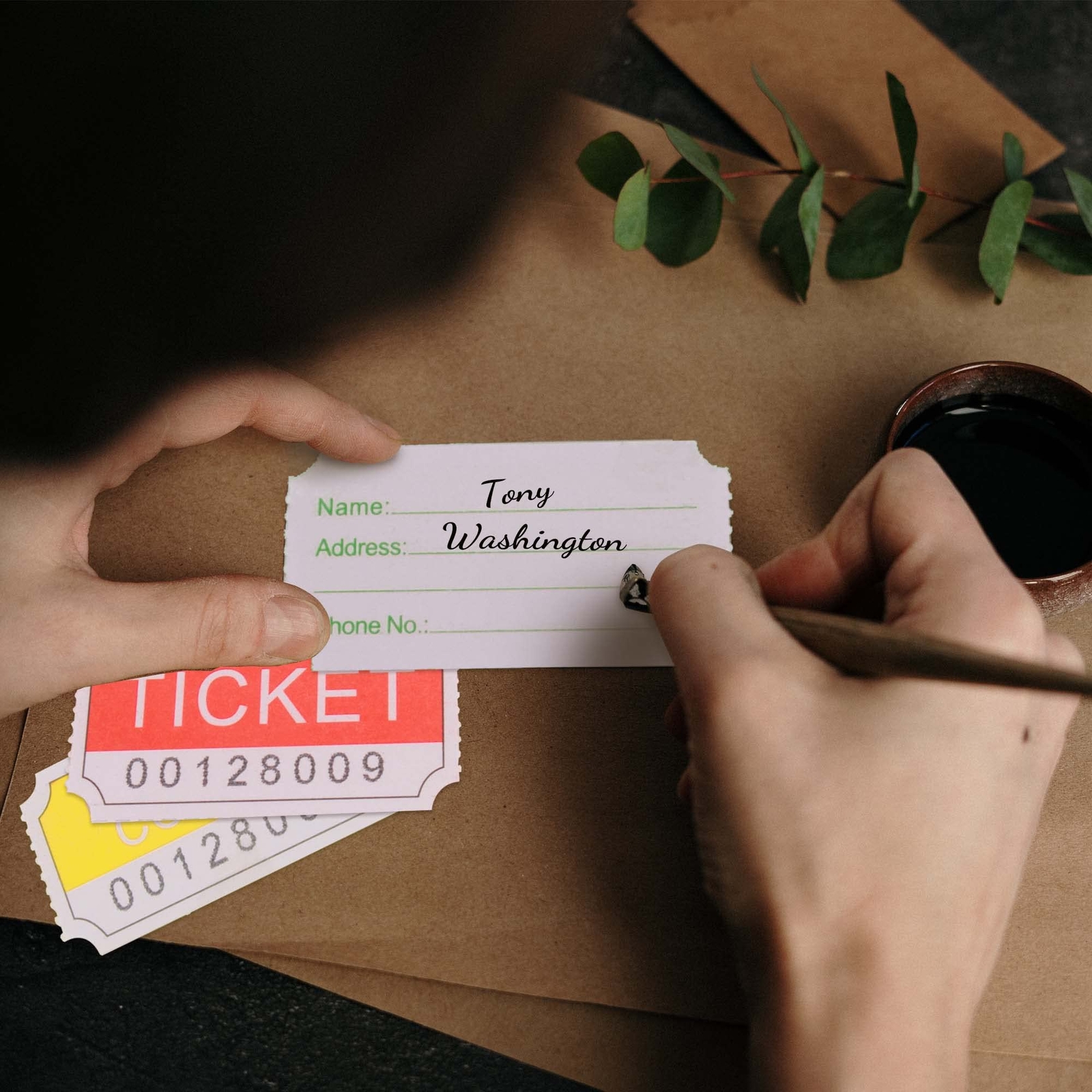 1000 Pcs Red Double Raffle Tickets Roll for Leisure Movie Watching Events