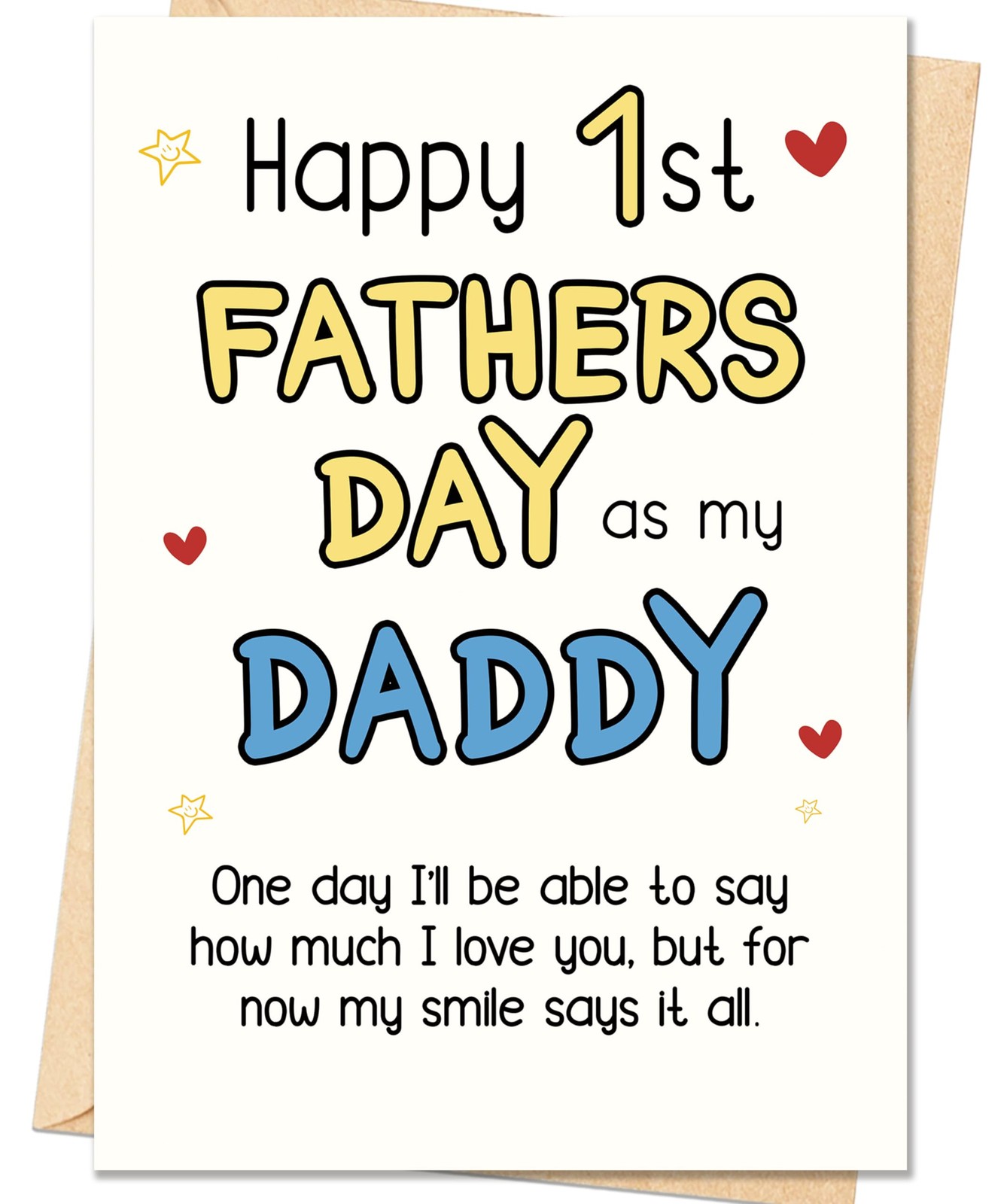 IDU First Fathers Day Card, Card Gifts 7 X 5 Inches, ZN-488