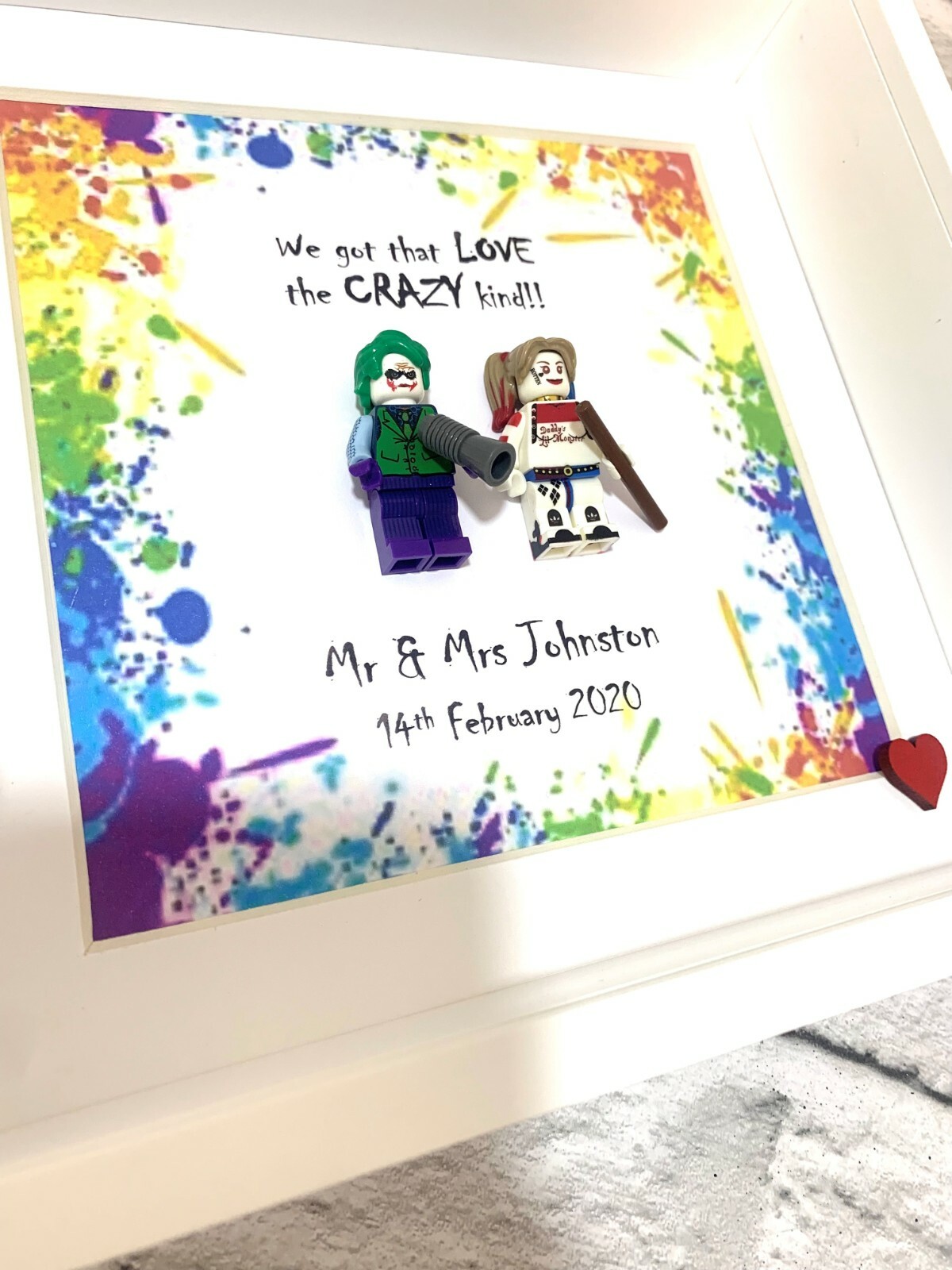 Personalised Valentines Gift | Joker & Harley Quinn | Superhero Gifts