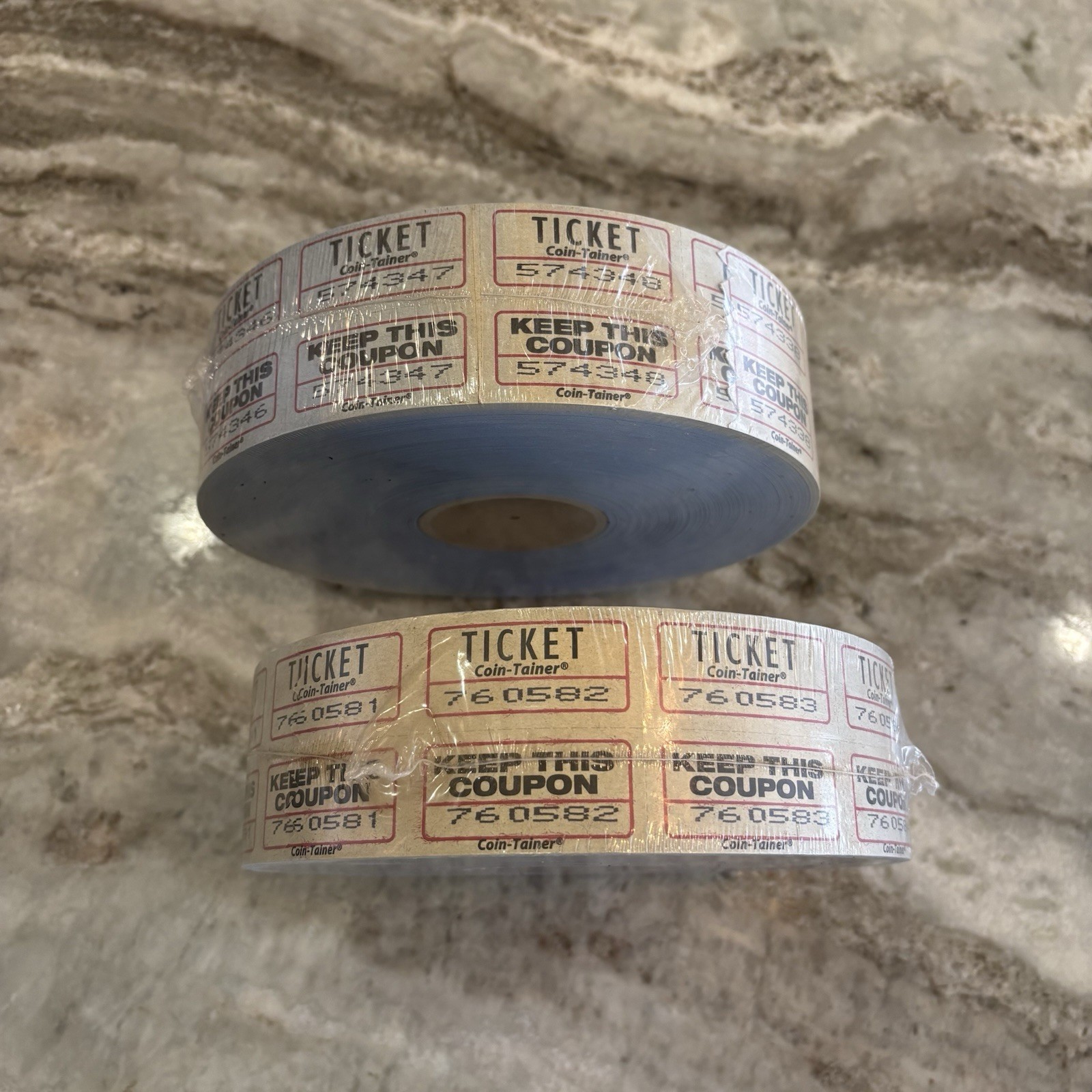 2 Rolls Raffle Tickets Double Roll Events, Carnivals 2000 Ticket Count Per Roll