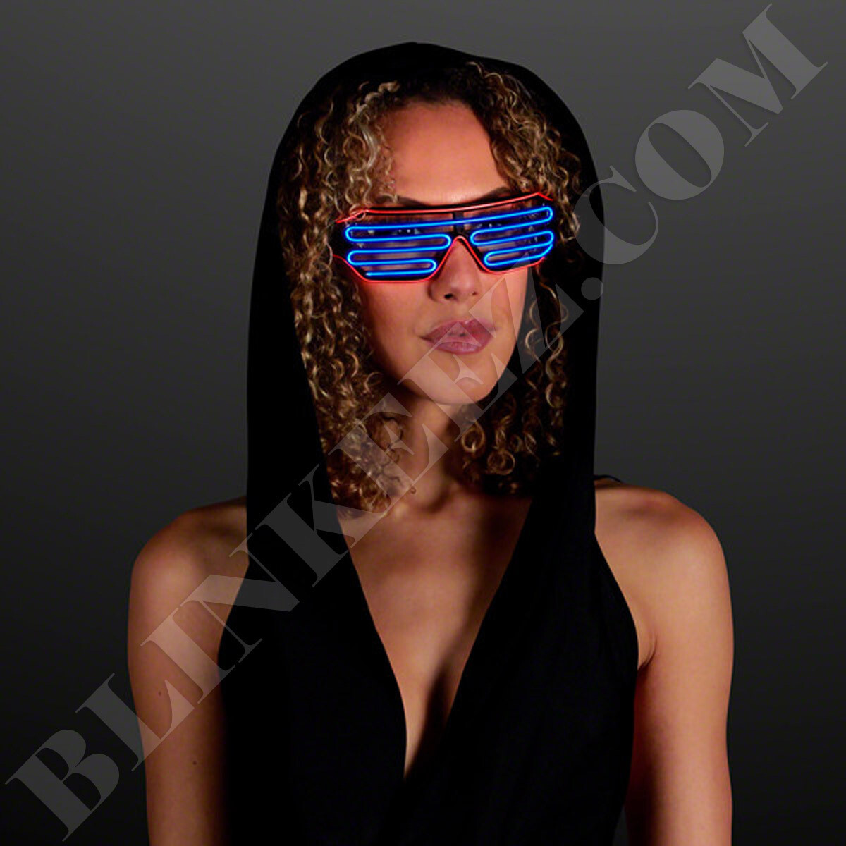 RED BLUE EL WIRE Neon LED Festival Light Up Glow Sunglasses Glasses Rave Party