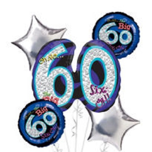 60th Birthday Party Balloon Bouquet 5ct