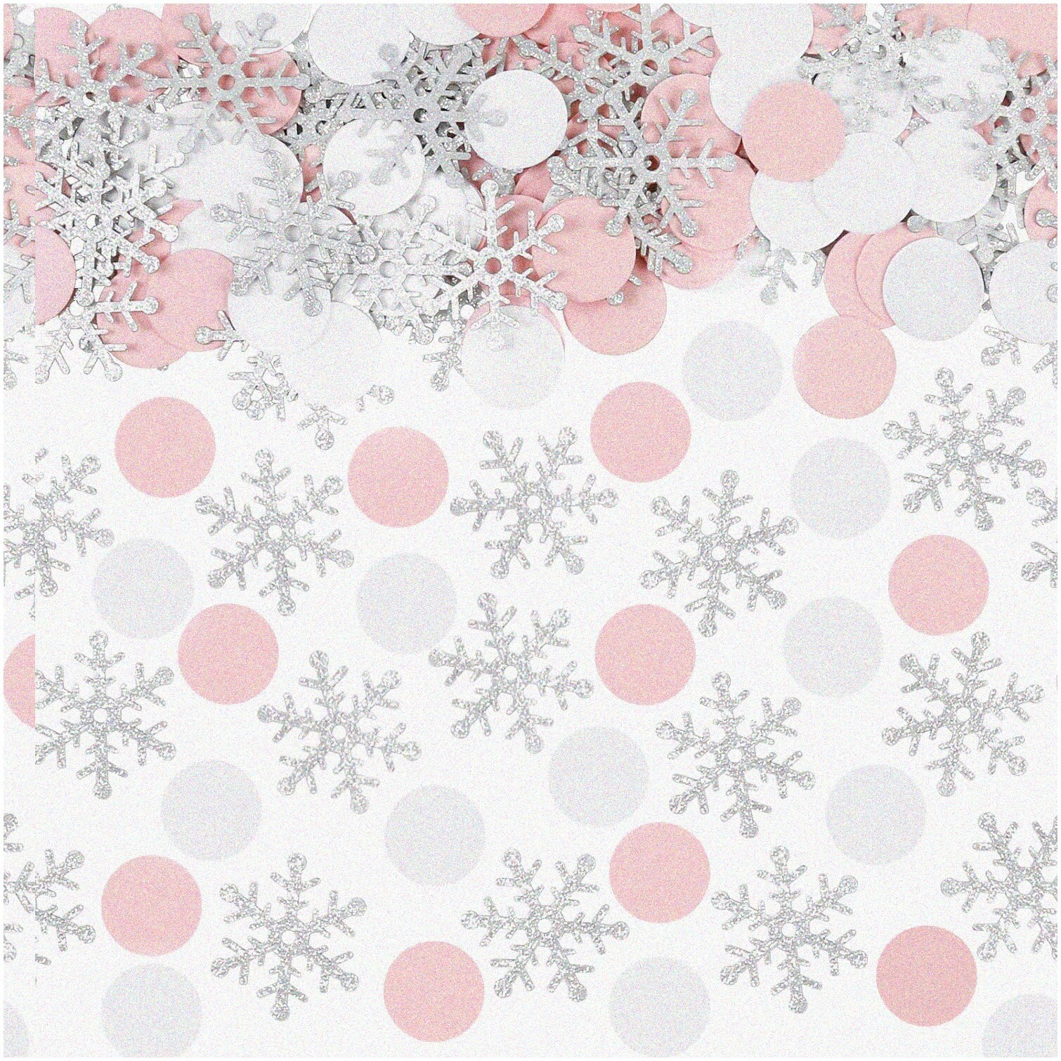 200-Piece Silver Snowflake Confetti for Decorations