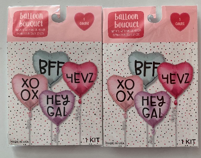 NWT Balloon Bouquet & Banner XOXO BBF GIRL POWER PINK