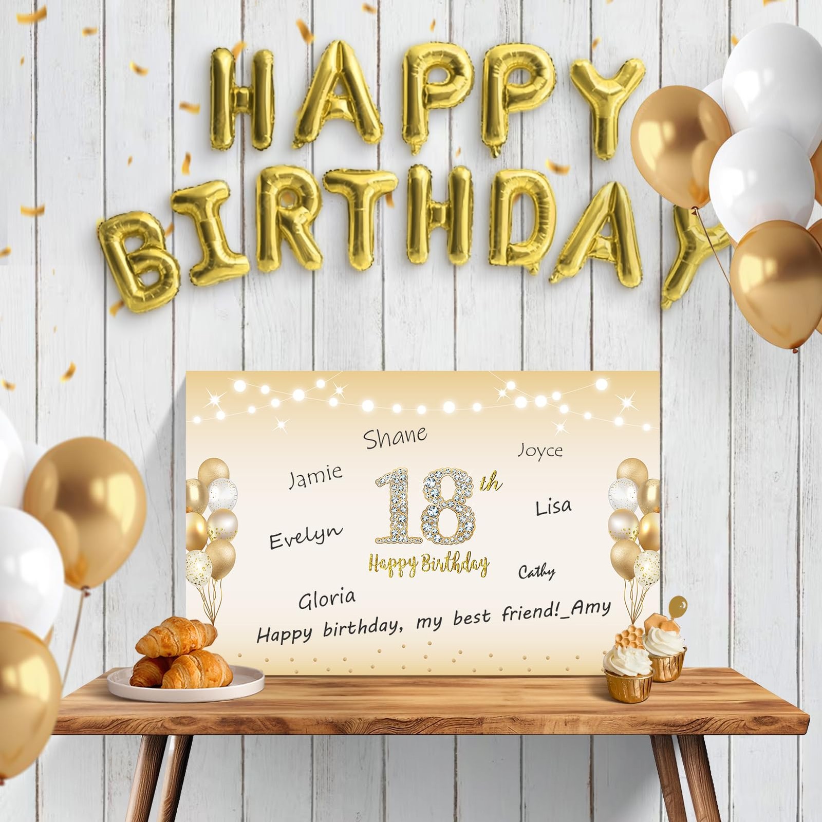 Kuxriox Large 18th Birthday Card With Envelope, Extra large, Black gold