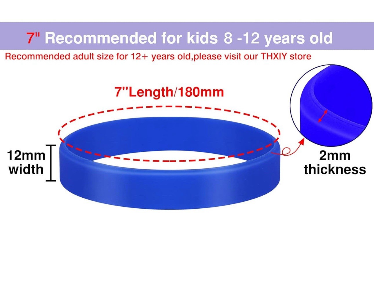 100PCS 7” Silicone Bracelets Wristbands for Kids,Blank Rubber Wristbands Elastic