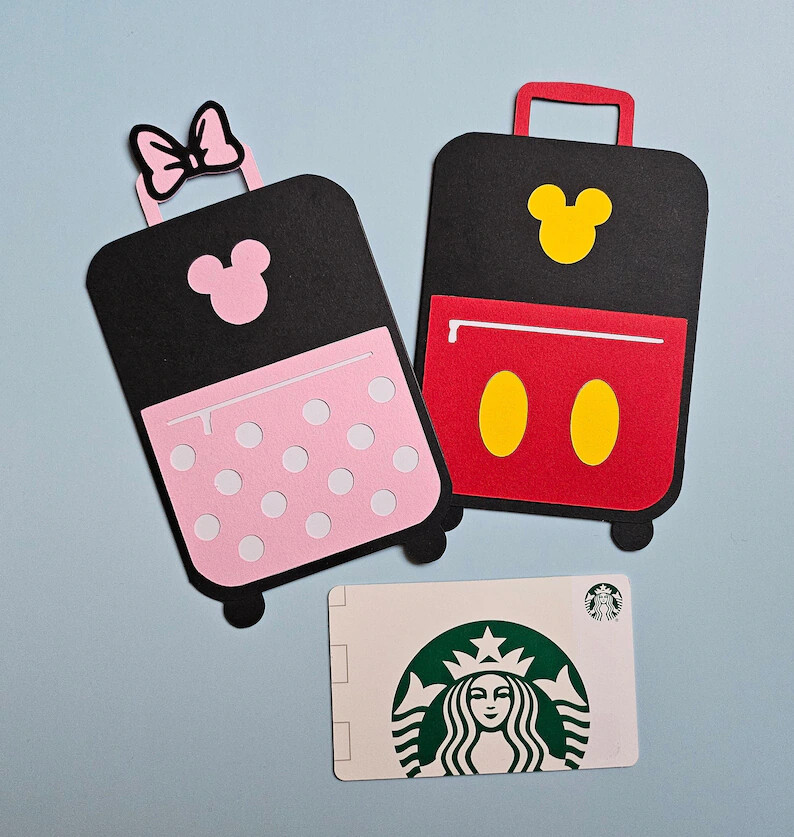 Mouse Suitcase Gift Card/Cash Holder, Kids Gift Card/Cash Holder – 2 Styles