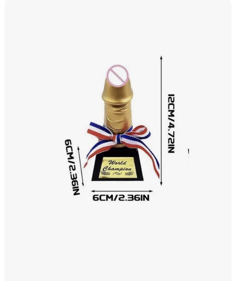 Funny Phallus Shaped Trophy Boyfriend Anniversary Gift – You’re a Dick Prank Gag