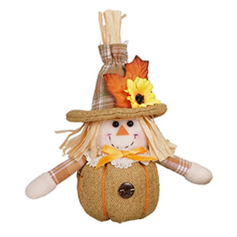 Polyester Cloth Scarecrow Figure Seasonal Tabletop Display for Holiday Event