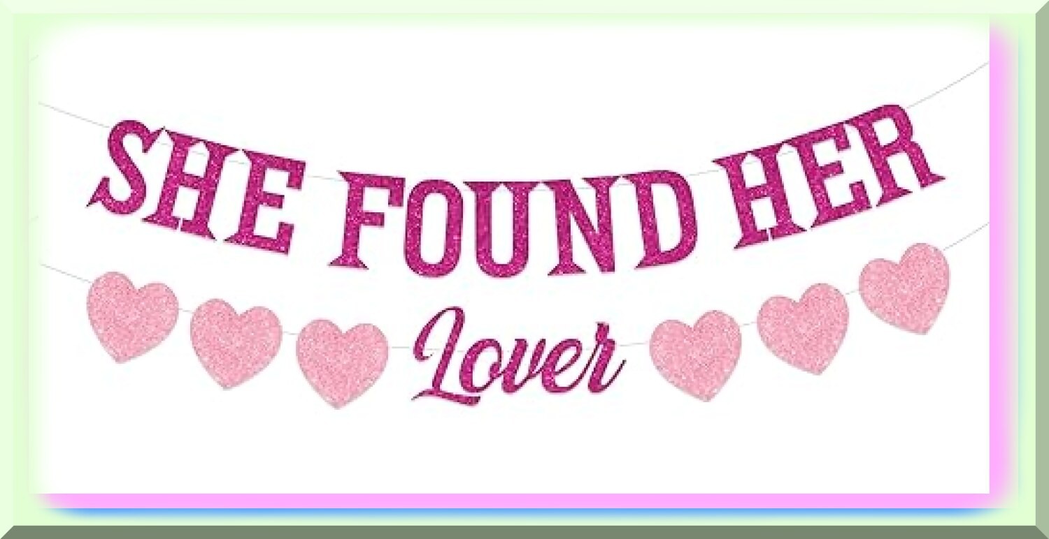 Hot Pink Glitter Love Banner