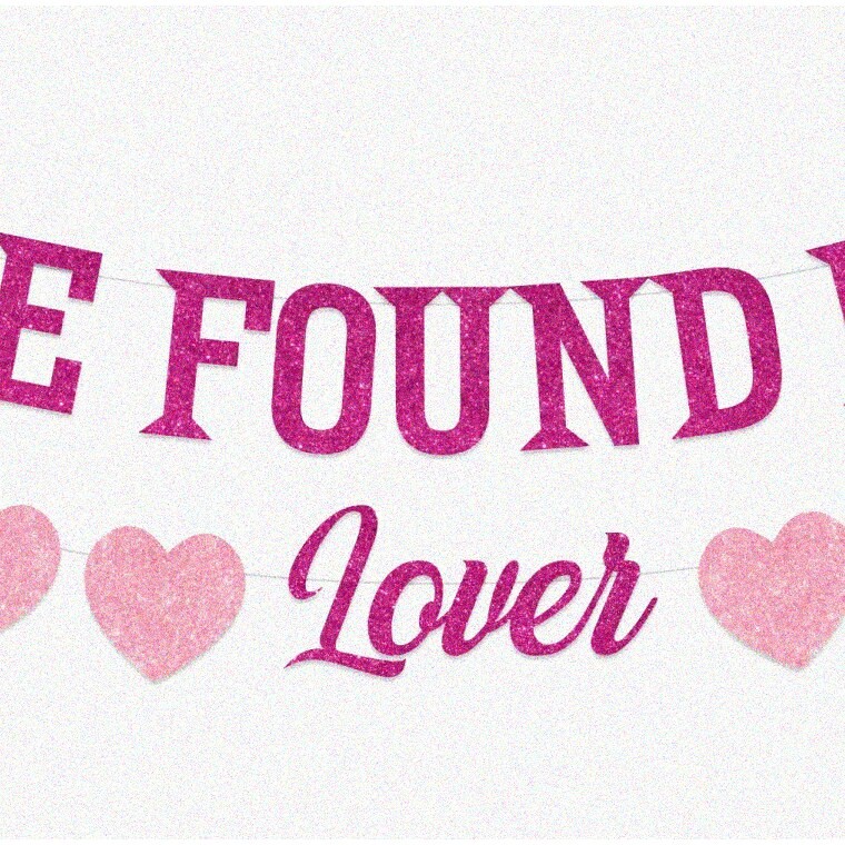 Hot Pink Glitter Love Banner