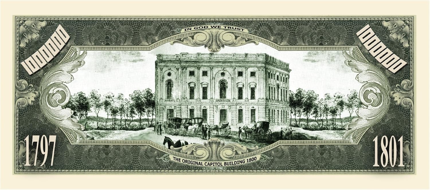 10 TOTAL – John Adams Million Dollar Money Novelty Party Play Collectible Bills