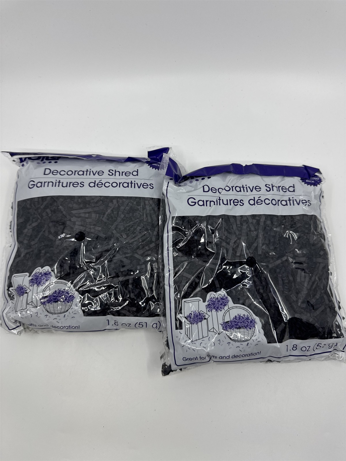 Set Of 2 Black Decorative Shred Easter Grass Black Crafting Shred