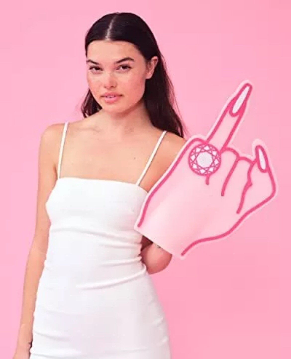 XO, FETTI BACHELORETTE PARTY XL GIFT DECORATION ENGAGED PINK FOAM RING FINGER