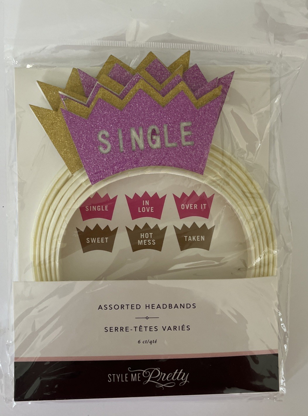 Style Me Pretty Bride/Bachelorette Headbands Party Favors 6 pack *NEW*