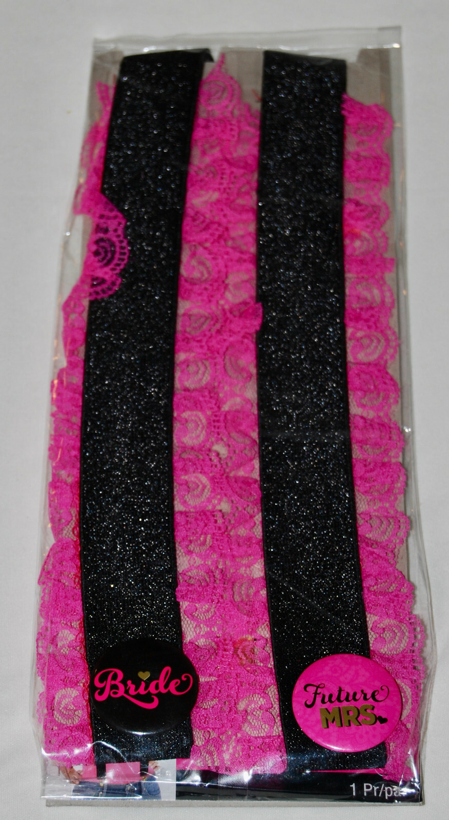 New Amscan Women’s Pink & Black BRIDE TO BE Bachelorette Party Suspenders O/S