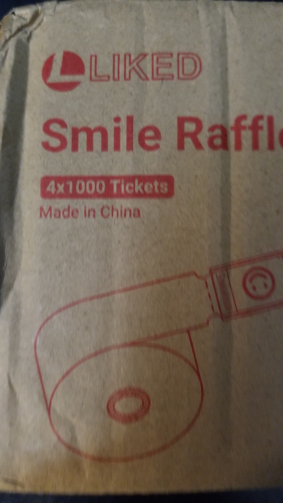 Raffles tickets, pack of 4 rolls, Smiley Face. 1000 per roll.
