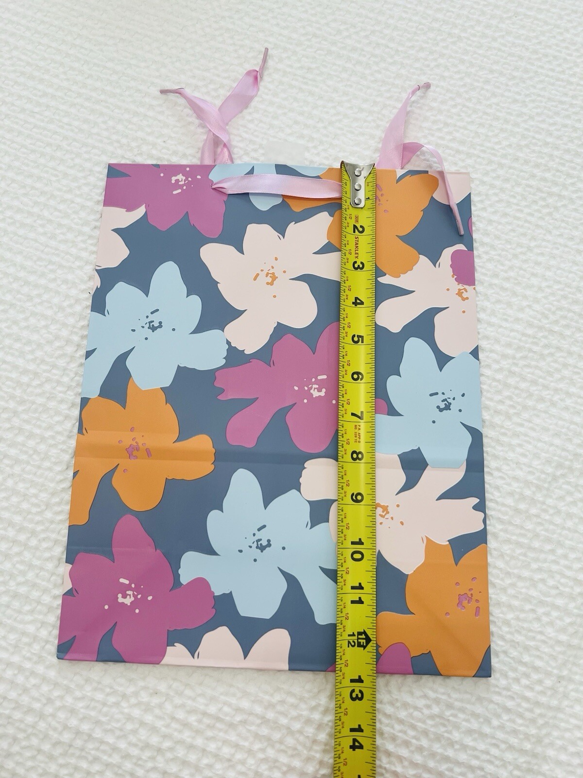 Floral on Blue Cub Bag Spritz™ Party Supplies Gift Wrap Bag & Accessories 10×13