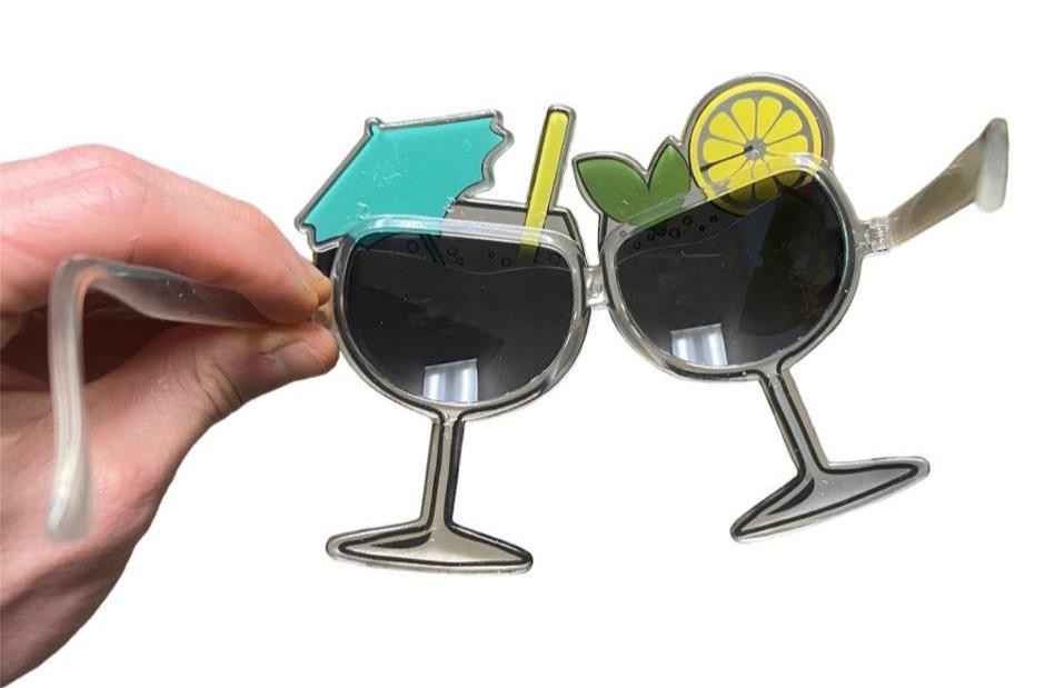 GIN DRINK MARGARITA Party Mardi Luau Tropical Umbrella Shades Beach Sunglasses
