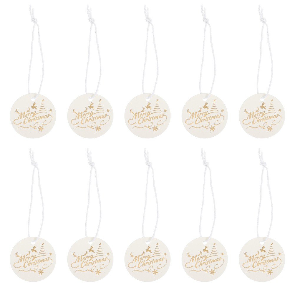 100 Pcs Merry Christmas Paper Tags For Holiday Gift Decoration And Hanging