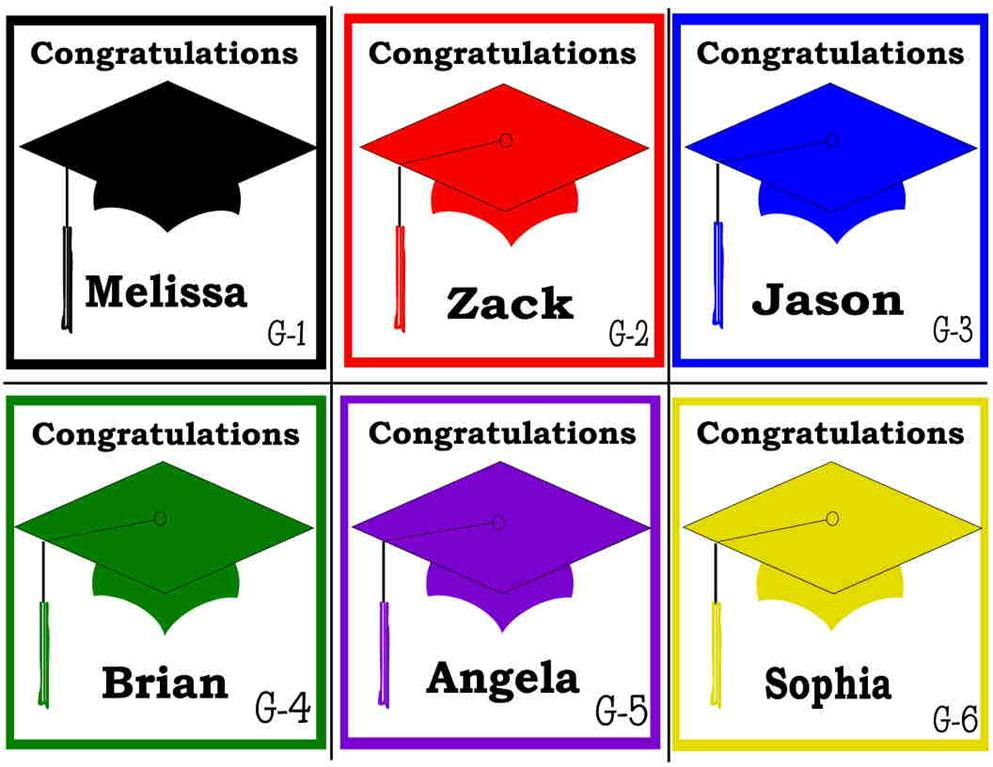 120 GRADUATION CANDY WRAPPERS PARTY FAVORS PERSONALIZED ~ MANY COLORS