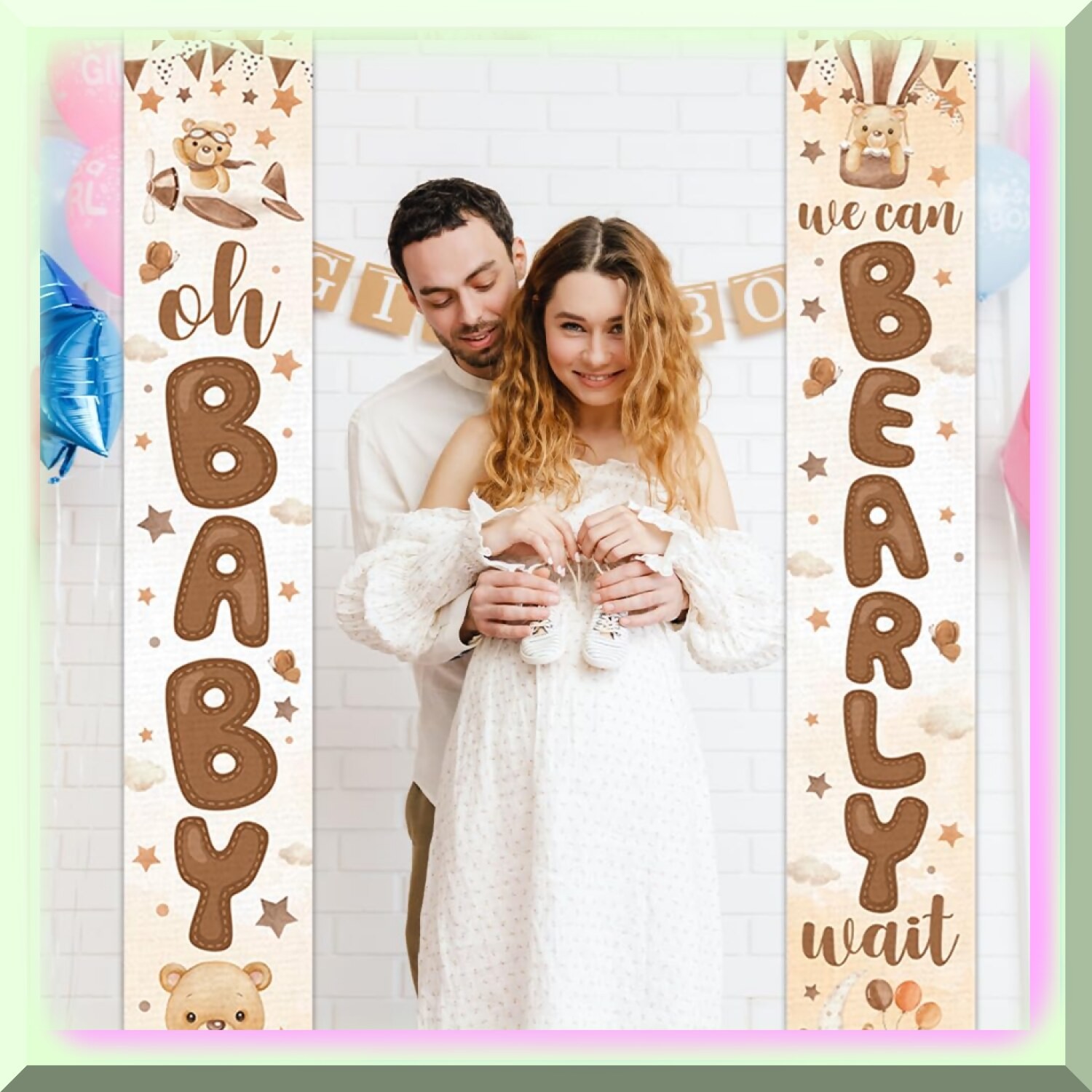 Bear Gender Reveal Porch Sign Banners