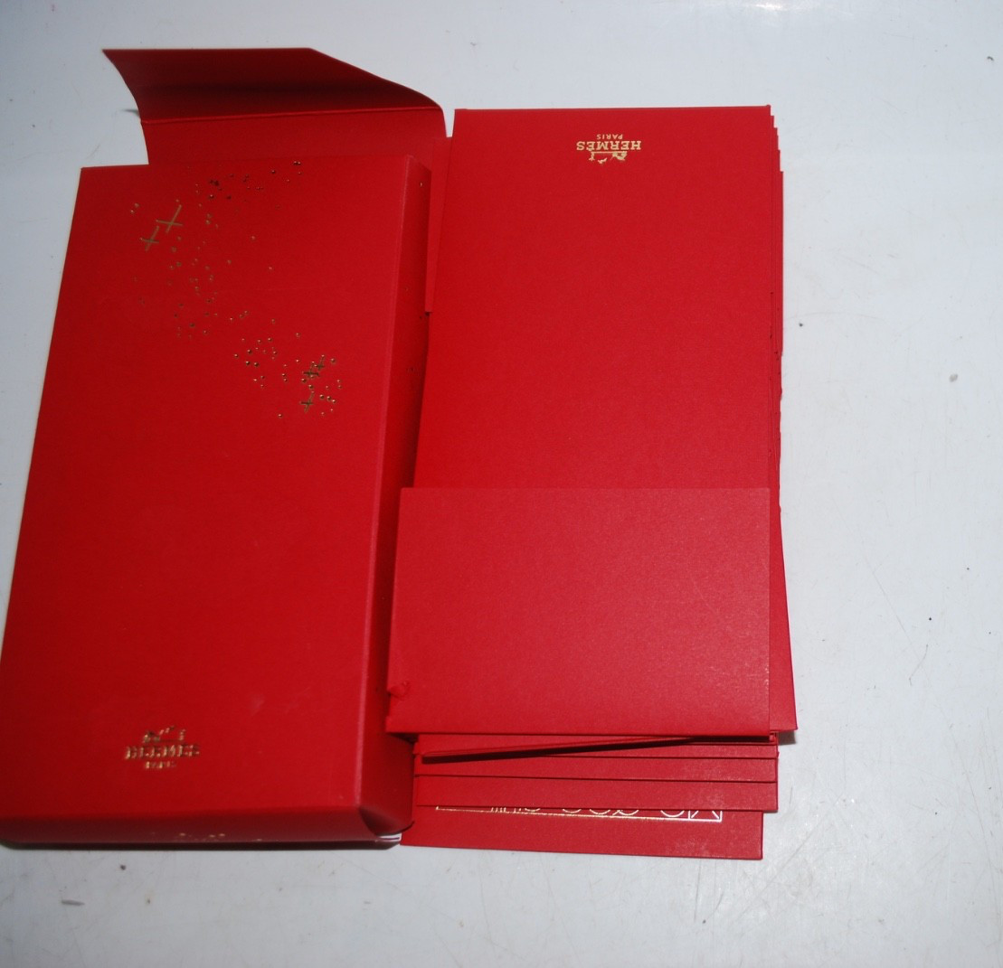 100% Auth Hermes Paris Rabbit Chinese New Year 2023 Red Envelopes 9 pc