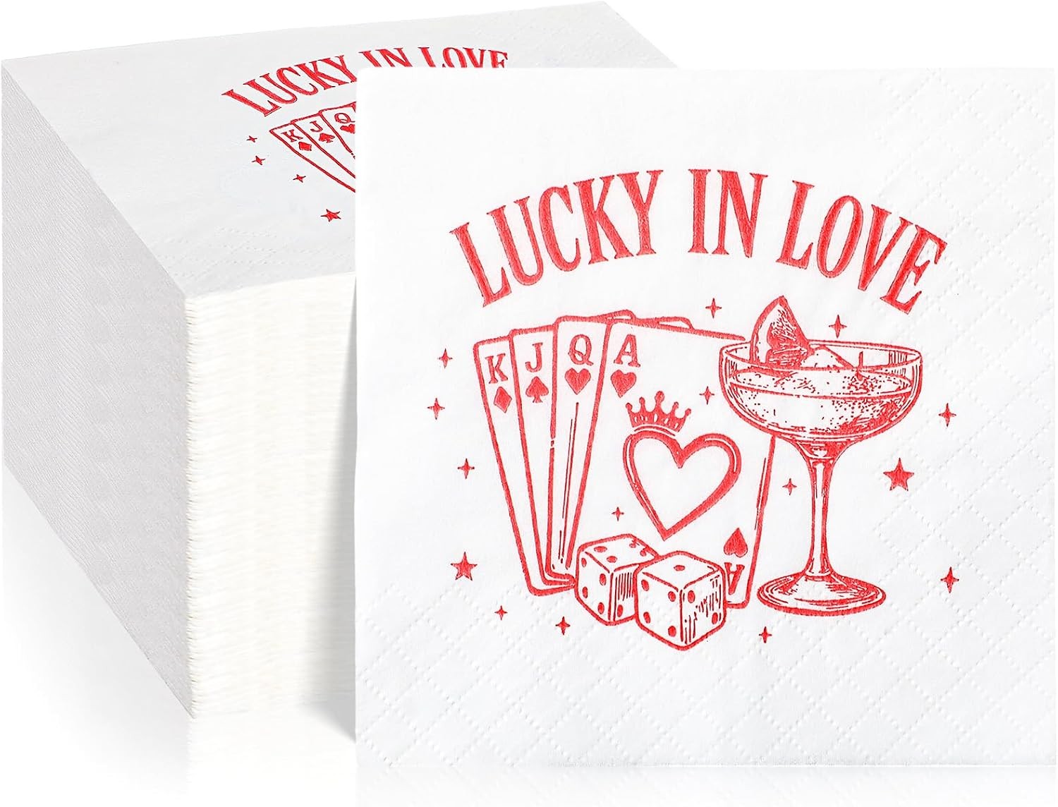 100 Pcs Lucky in Love Bachelorette Party Napkins, Lucky in Love Bachelorette