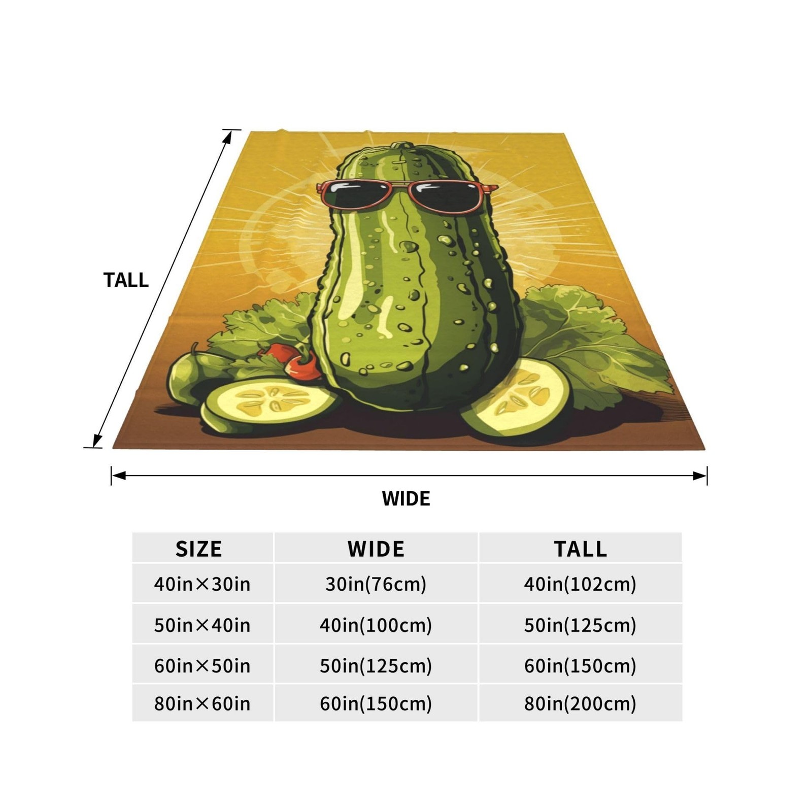 Funny Pickles Dill Blanket Gifts for Girls Women Flannel Throw Blan… Fast Ship