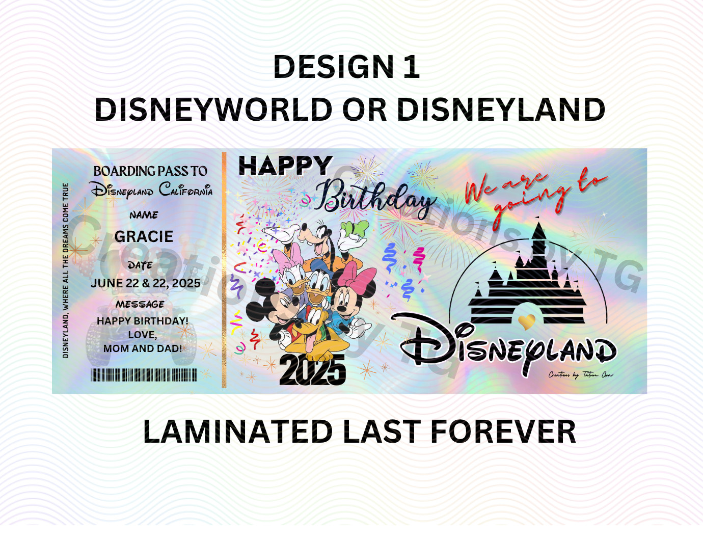 A COLLECTIBLE 2025 FANCY HOLOGRAPHIC Custom Surprise BDAY Ticket – Reveal