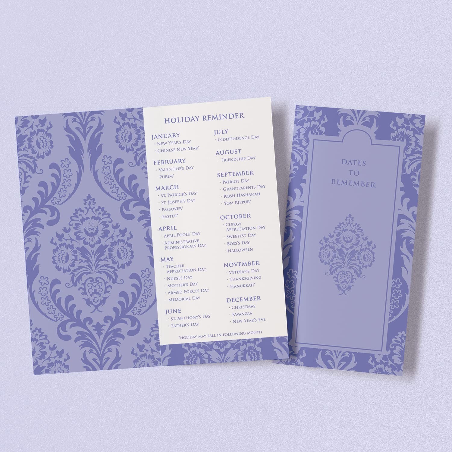 Designer Greetings Greeting Card Organizer Box with Dividers Large, Purple