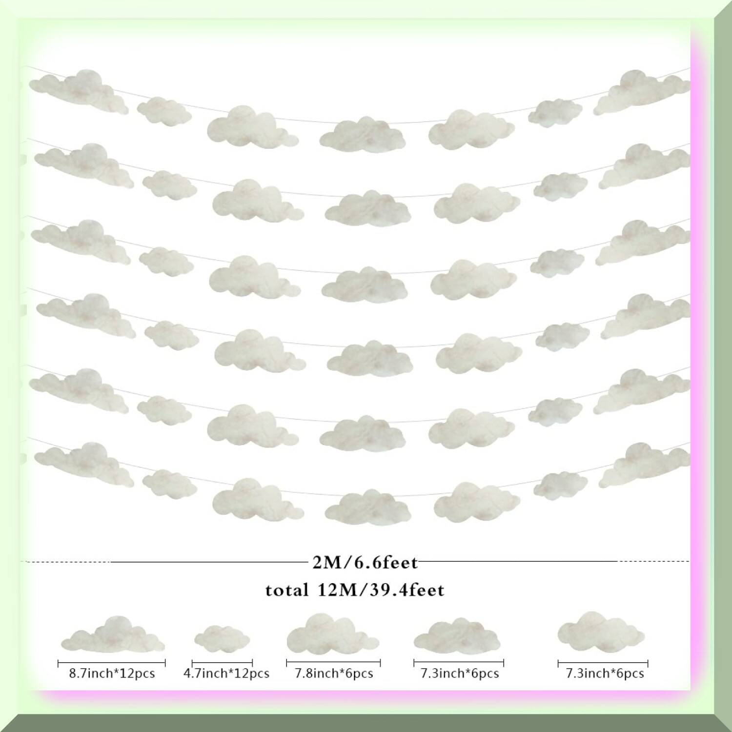 Pink Marble Cloud Party Decorations Kit