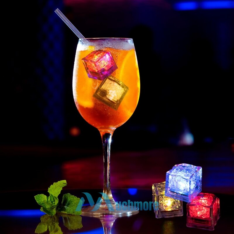 20x Waterproof Light Up Flashing LED Ice Cubes for Party Drinks Glowing Ice Cube