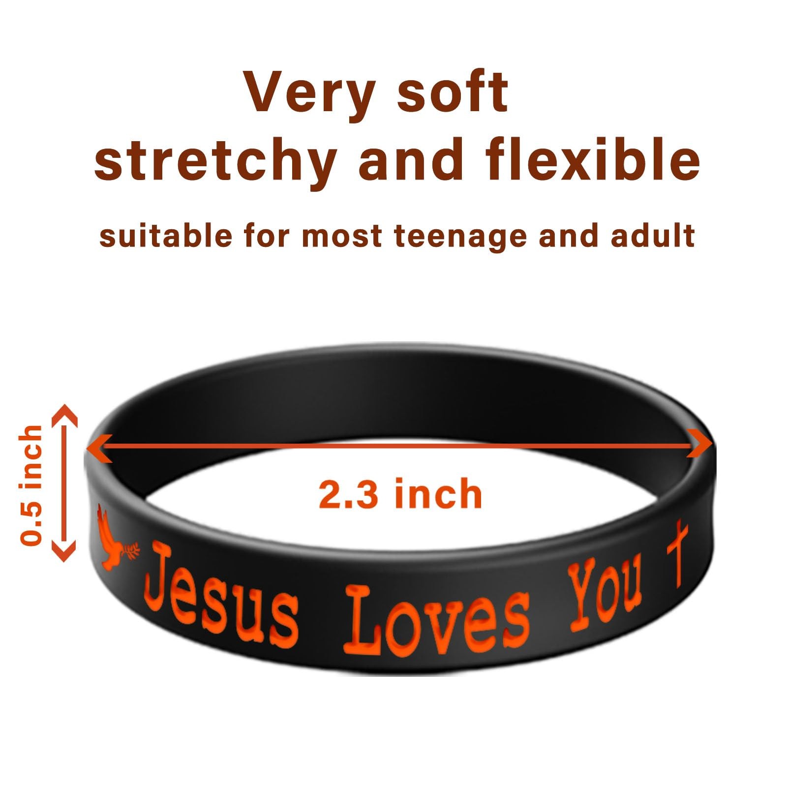 36 PCS Jesus Loves You Silicone Wristbands Colorful Rubber Bracelets Christian S