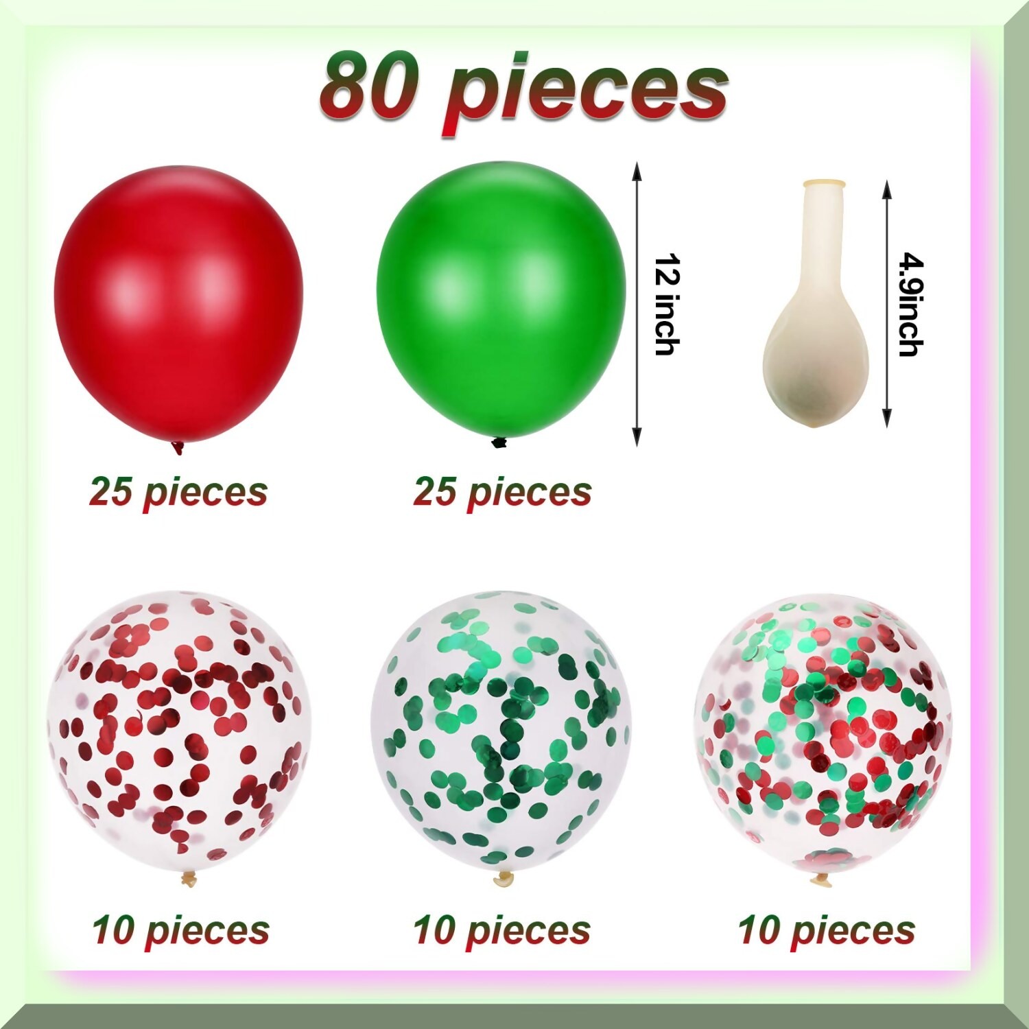 80-Piece Confetti Latex Balloons for Celebrations