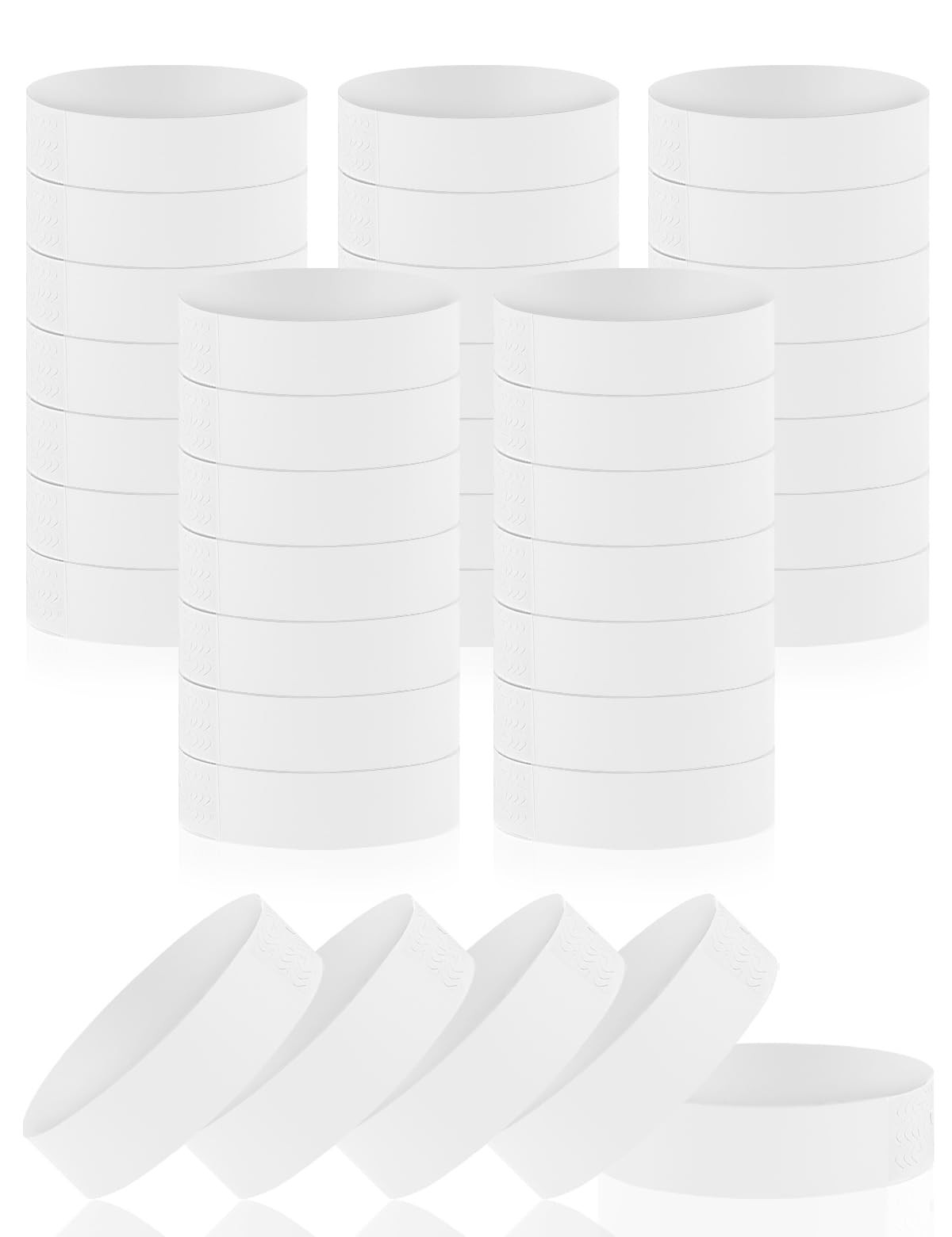 500 Pcs Wrist Bands, Paper Wristbands for Events, Adhesive Colored White