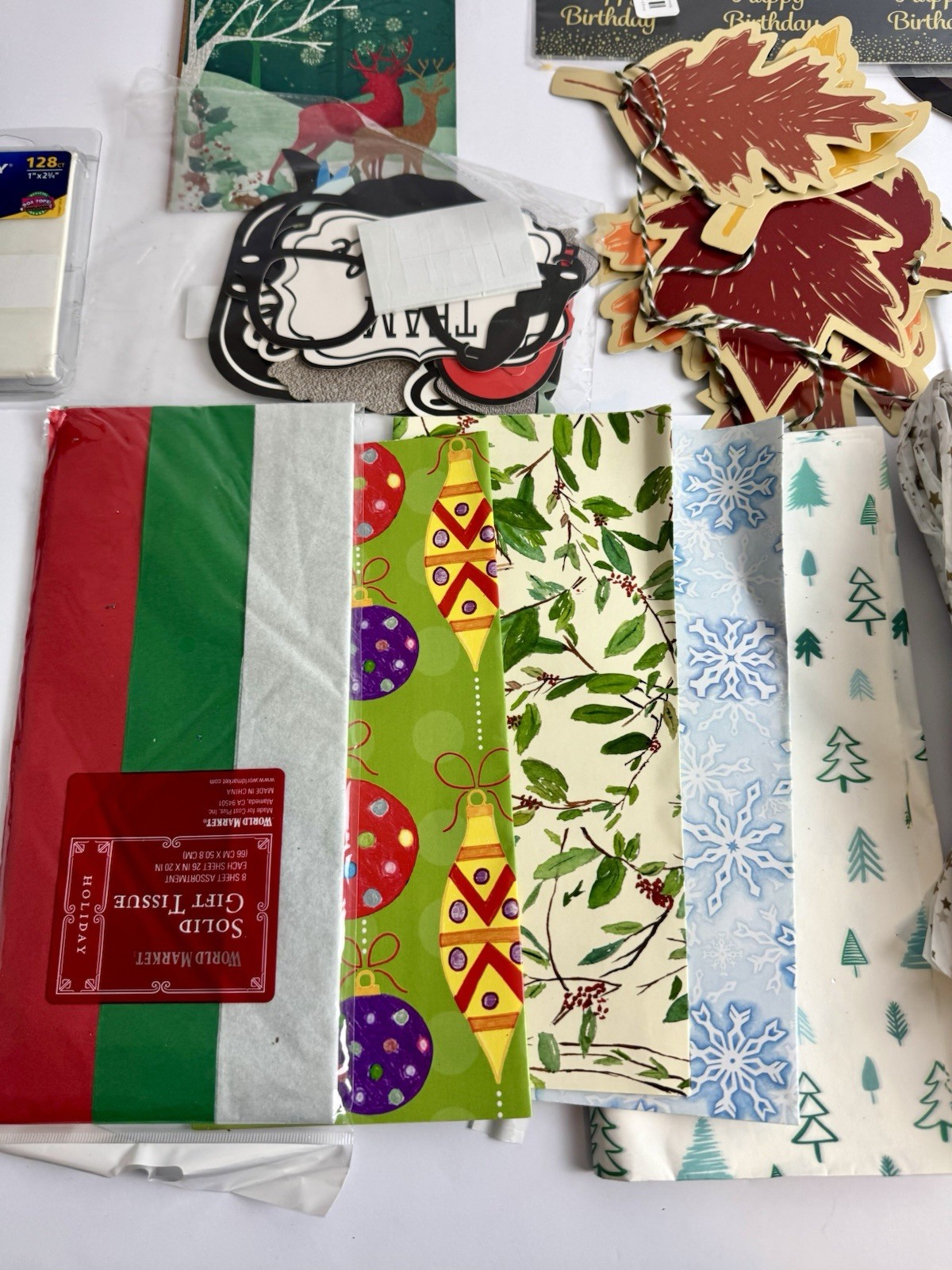 Holiday Tissue Paper Craft Supplies Labels Party Props Scrapbook Set