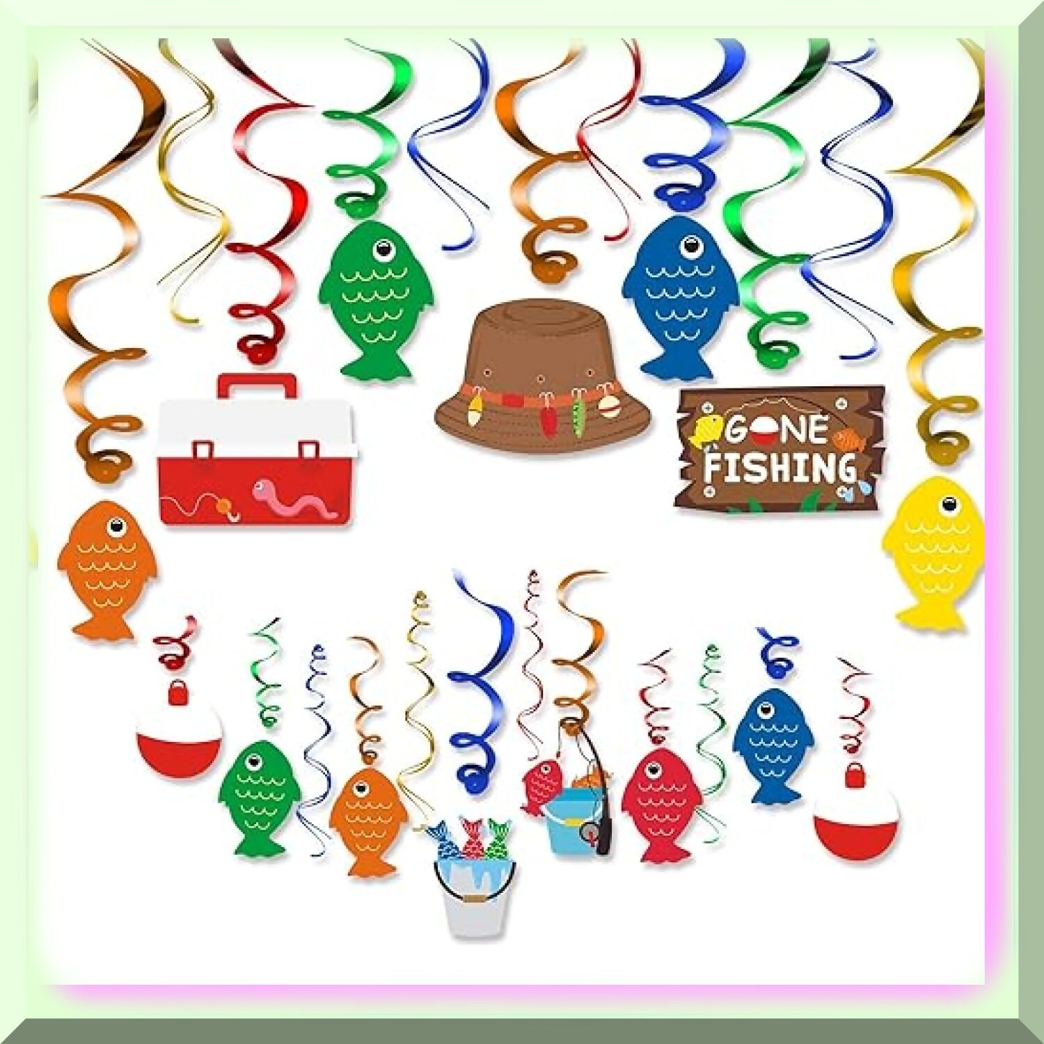 Party Hanging Swirl Decorations Kit for Kids
