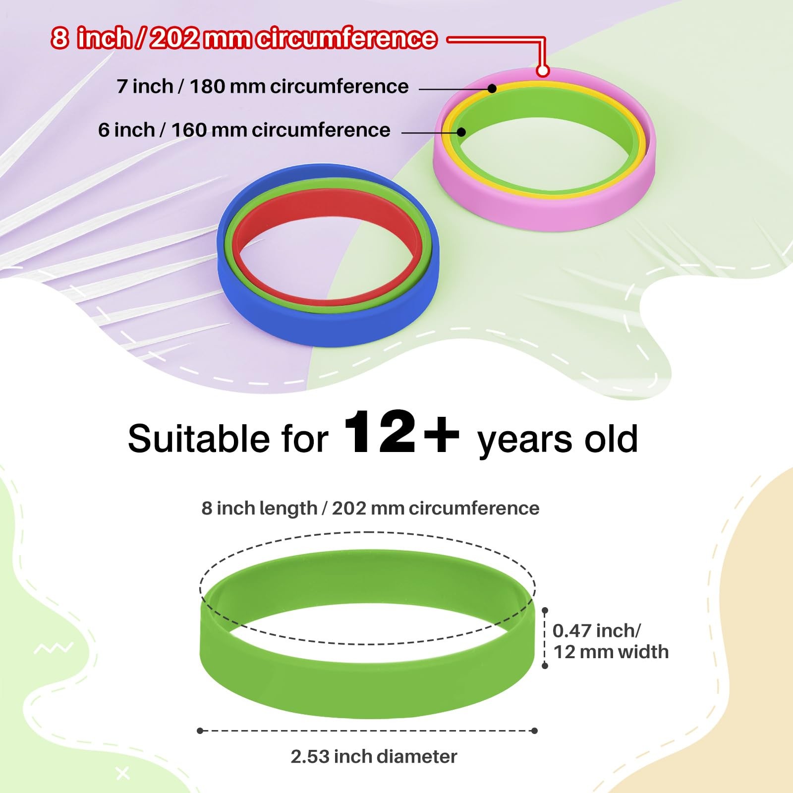 25 pcs Blue Silicone Elastic Wristbands Bracelet Blank Rubber Wrist bands Bra…