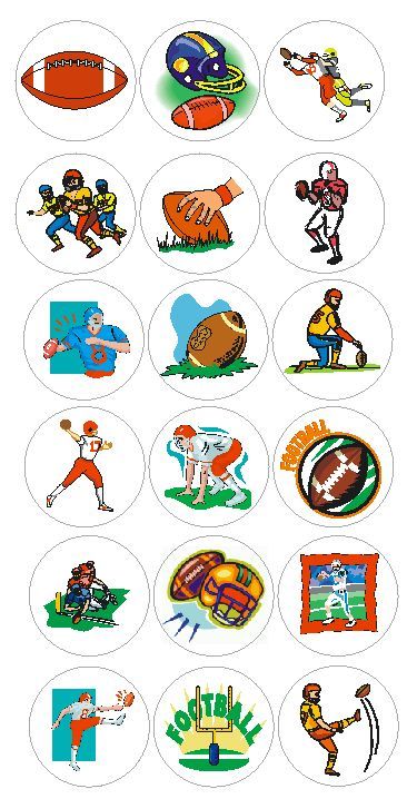 Football Player Stickers Labels Decal CRAFTS Teachers SCHOOL Made In USA #D166
