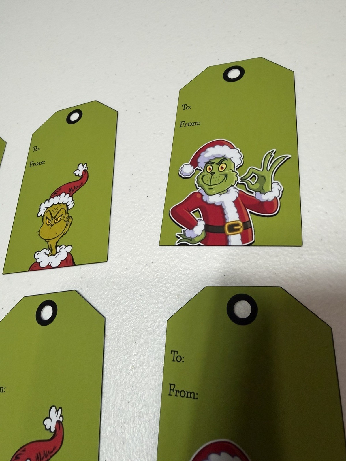Christmas grinch Cardstock Gift Tags