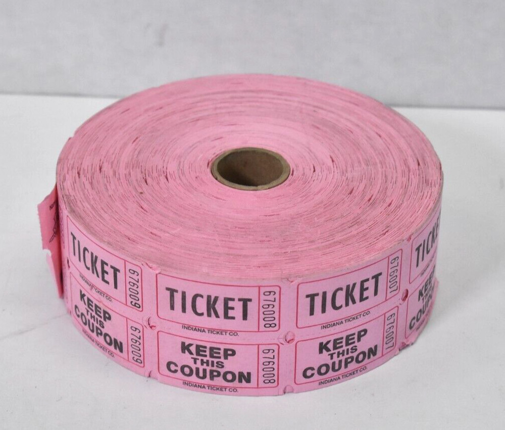 Raffle Tickets Double Roll Events Carnivals 2000 Count Fundraiser Pink